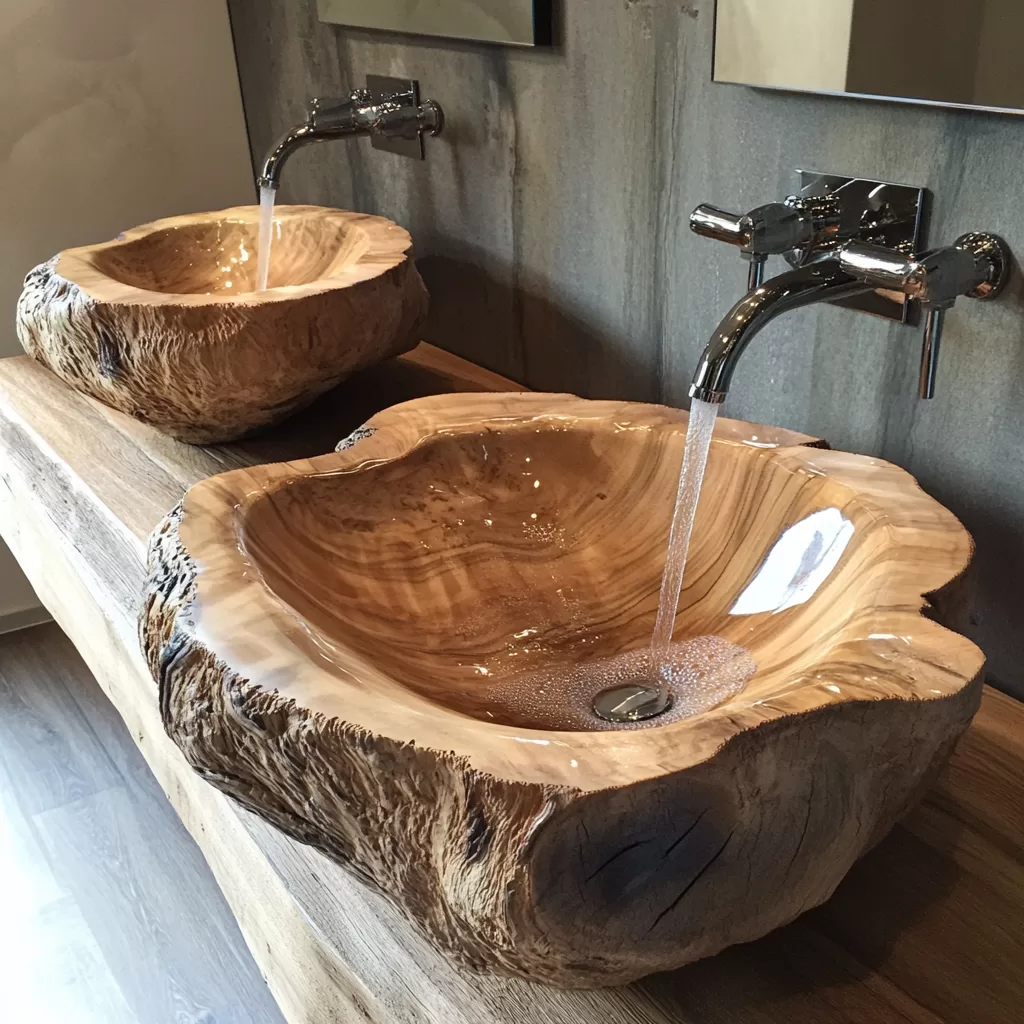 ökologisches
Holzwaschbecken